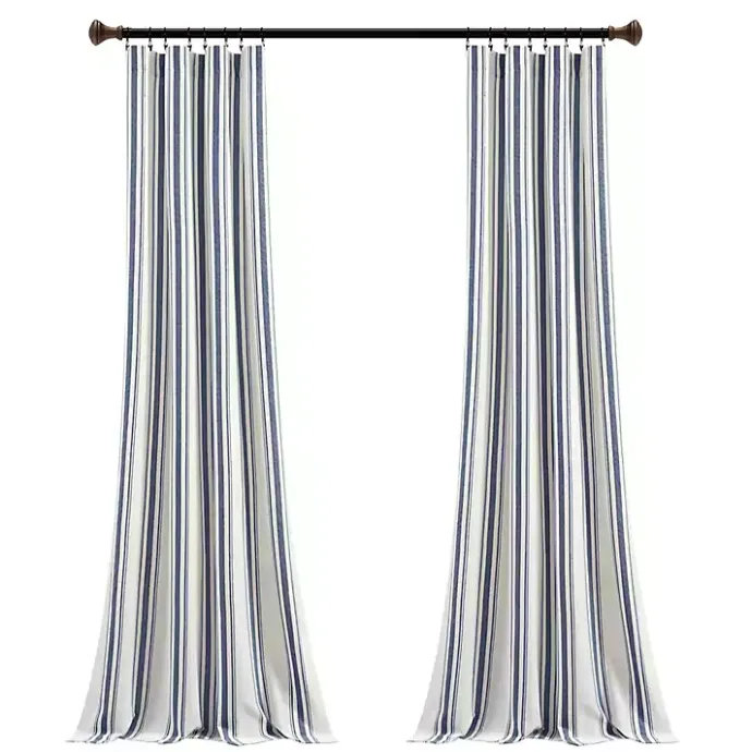 Clearance Kirklands Home Cotton Candy Farmhouse Curtain Panel Set, 108 in. Blue