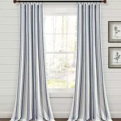 Clearance Kirklands Home Cotton Candy Farmhouse Curtain Panel Set, 108 in. Blue