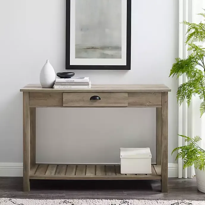 Outlet Kirklands Home Country Style washed Console Table Gray