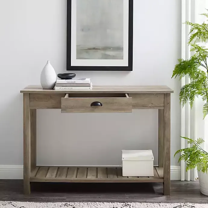 Outlet Kirklands Home Country Style washed Console Table Gray