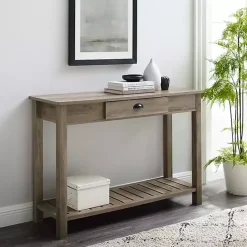 Outlet Kirklands Home Country Style washed Console Table Gray