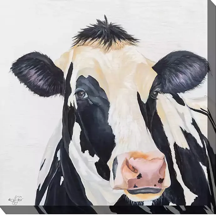 New Kirklands Home Cow Portrait Outdoor Canvas Art Print