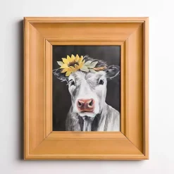 Sale Kirklands Home Cow with Sunflower Crown Framed Art Print