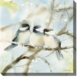 Hot Kirklands Home Cozy Chickadees Outdoor Canvas Art Print