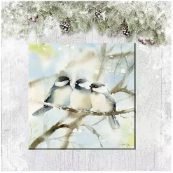 Hot Kirklands Home Cozy Chickadees Outdoor Canvas Art Print