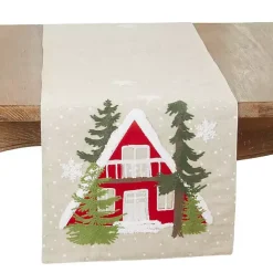 Hot Kirklands Home Cozy Christmas Cottage Cotton Runner