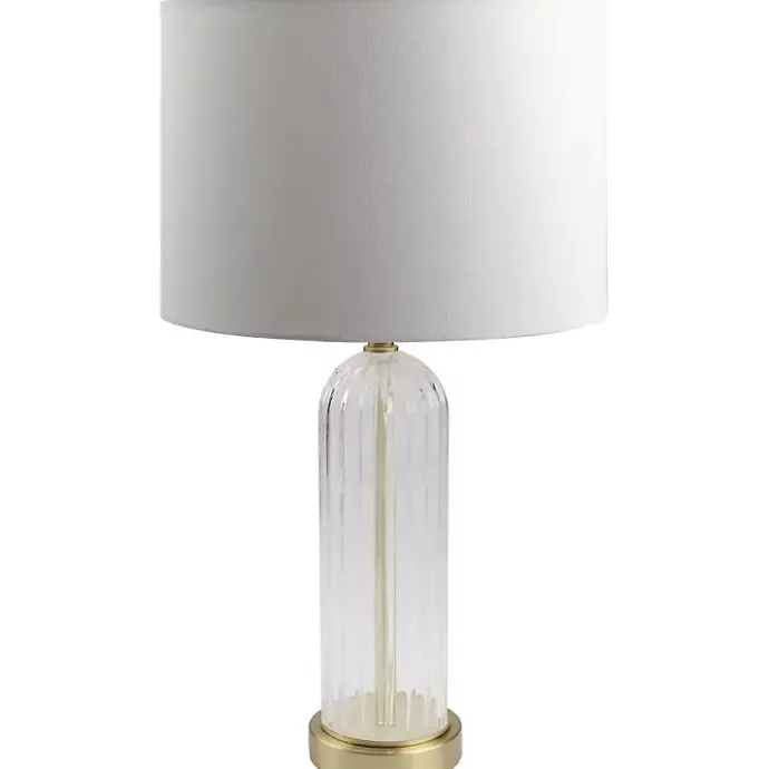 Kirklands Home Crassula Clear Glass Table Lamp White