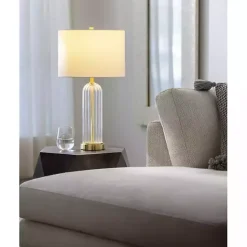 Kirklands Home Crassula Clear Glass Table Lamp White