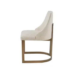 Outlet Kirklands Home Cream and Gold Modern Dining Chairs, Set of 2 Tan