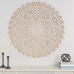 Online Kirklands Home Cream and Natural Ornate Medallion Wall Plaque White
