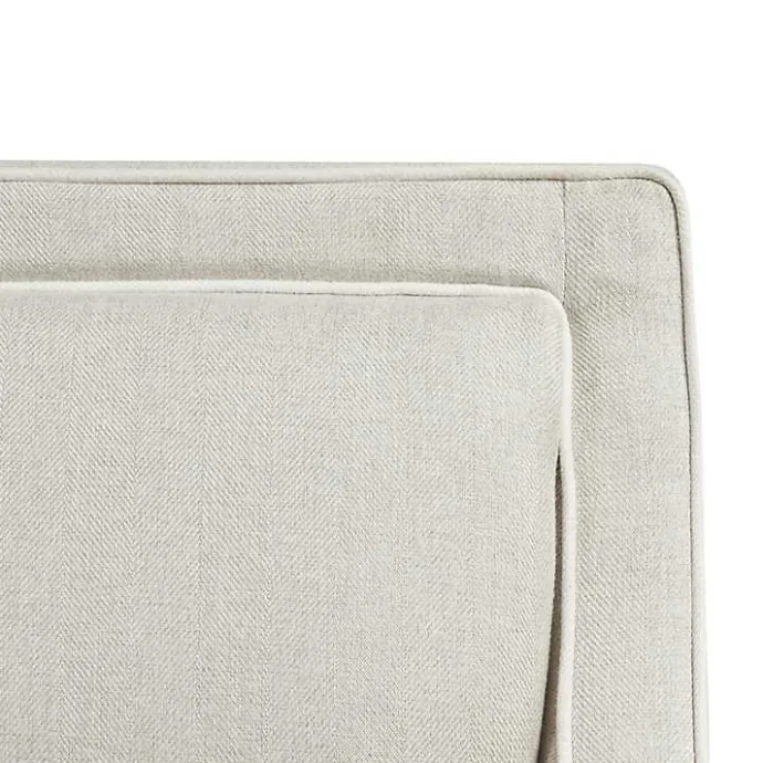 Hot Kirklands Home Cream and White Contrast Welting Accent Chair Ivory
