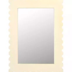 Sale Kirklands Home Cream Angular Scalloped Nadia Wall Mirror White