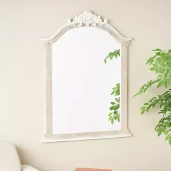 Best Kirklands Home Cream Arched Rectangle Scroll Wall Mirror