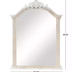 Best Kirklands Home Cream Arched Rectangle Scroll Wall Mirror