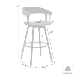 Hot Kirklands Home Cream Athena Swivel Bar Stool Ivory