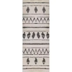 Outlet Kirklands Home Cream Boho Striped Runner Ivory