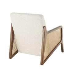 Sale Kirklands Home Cream Boucle & Rattan Accent Chair White