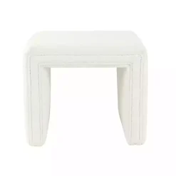Outlet Kirklands Home Cream Boucle Arch Ottoman White