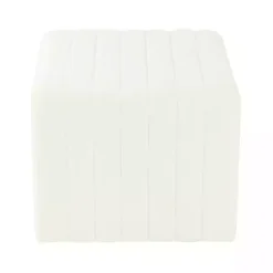 Outlet Kirklands Home Cream Boucle Arch Ottoman White