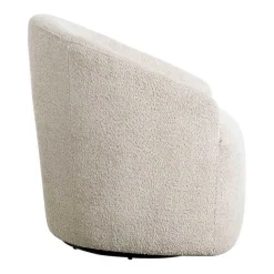 Sale Kirklands Home Cream Boucle Barrel Swivel Accent Chair White