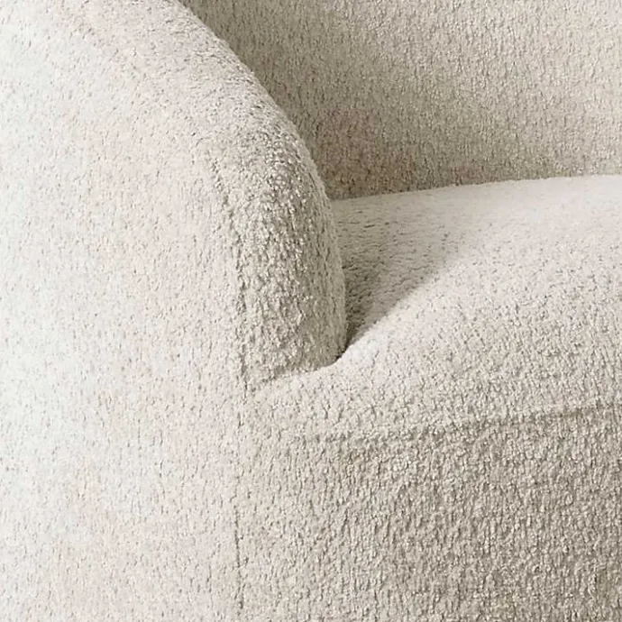Sale Kirklands Home Cream Boucle Barrel Swivel Accent Chair White