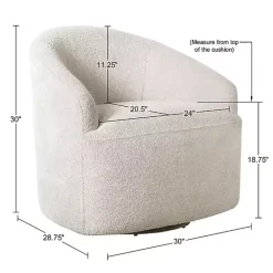Sale Kirklands Home Cream Boucle Barrel Swivel Accent Chair White