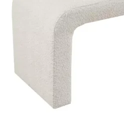New Kirklands Home Cream Boucle Waterfall Bench White