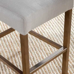 Hot Kirklands Home Cream Button Tufted Kia Barstool Ivory