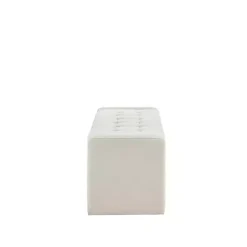 Hot Kirklands Home Cream Button Tufted Upholstered Storage Bench Ivory