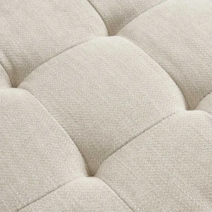 Hot Kirklands Home Cream Button Tufted Upholstered Storage Bench Ivory