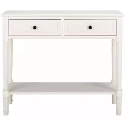 Kirklands Home Cream Carved 2-Drawer Console Table White