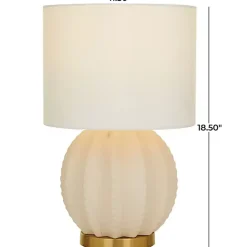 Best Kirklands Home Cream Ceramic Fluted Gourd Table Lamp