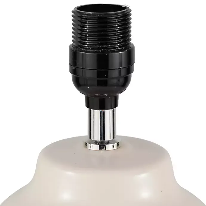 Kirklands Home Cream Ceramic Rounded Hourglass Table Lamp