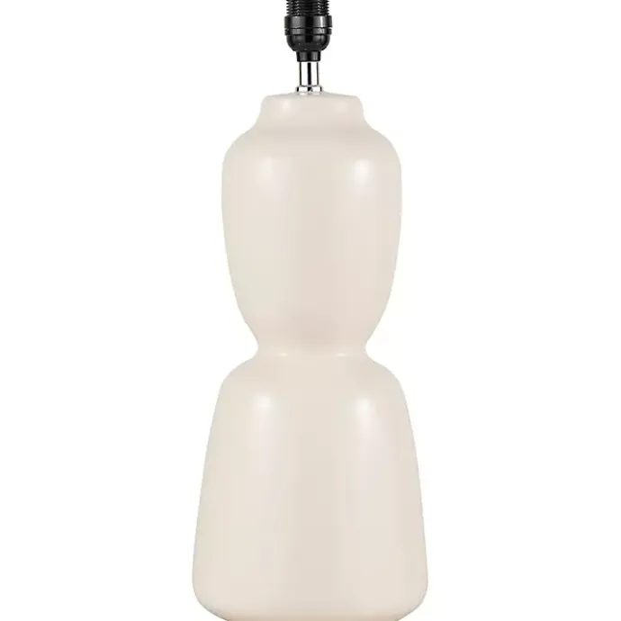 Kirklands Home Cream Ceramic Rounded Hourglass Table Lamp