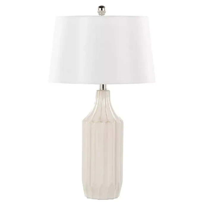 Outlet Kirklands Home Cream Ceramic Sandra Table Lamp