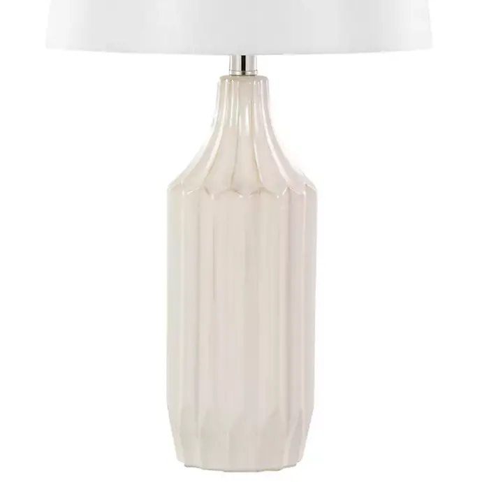 Outlet Kirklands Home Cream Ceramic Sandra Table Lamp