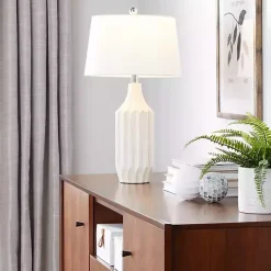 Outlet Kirklands Home Cream Ceramic Sandra Table Lamp