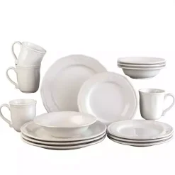 Online Kirklands Home Cream Ceramic Soft Scallop 16-pc. Dinnerware Set Ivory