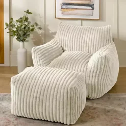 New Kirklands Home Cream Comfy Foam Lounge Chair White