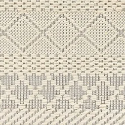 Hot Kirklands Home Cream Diamond Tassel Wool Area Rug, 8x10 Ivory