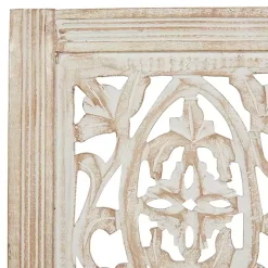 Clearance Kirklands Home Cream Distressed Carved Floral Wall Plaque