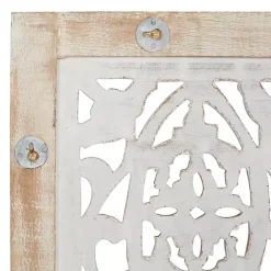 Clearance Kirklands Home Cream Distressed Carved Floral Wall Plaque