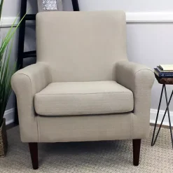 Sale Kirklands Home Cream Ellen Rolled Arms Accent Chair White