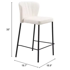 Discount Kirklands Home Cream Faux Leather Liddy Counter Stools, Set of 2 White