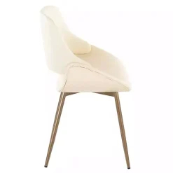 Online Kirklands Home Cream Faux Leather Scooped Accent Chairs, Set of 2 White