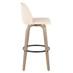 Online Kirklands Home Cream Faux Leather Torino Bar Stools, Set of 2 Ivory