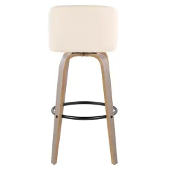 Online Kirklands Home Cream Faux Leather Torino Bar Stools, Set of 2 Ivory