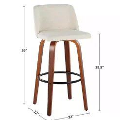 Online Kirklands Home Cream Faux Leather Torino Bar Stools, Set of 2 Ivory