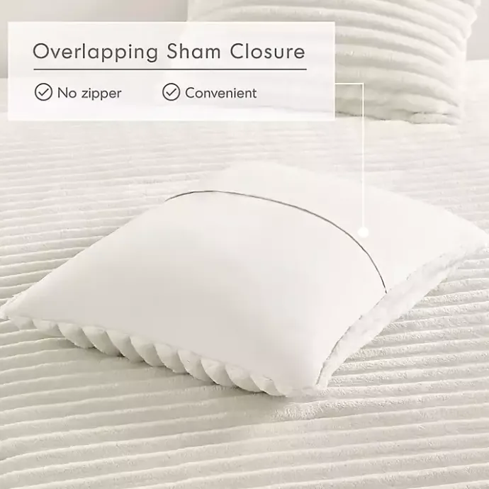 New Kirklands Home Cream Fluffy Ribbed 2-pc. Twin Comforter Set Ivory