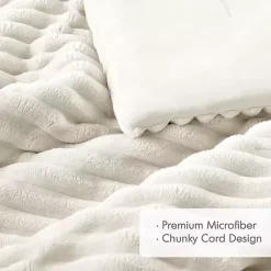 New Kirklands Home Cream Fluffy Ribbed 2-pc. Twin Comforter Set Ivory